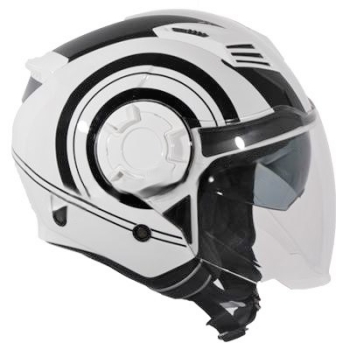 Helm VITO JET ISOLA - weiß-glänzend/schwarz